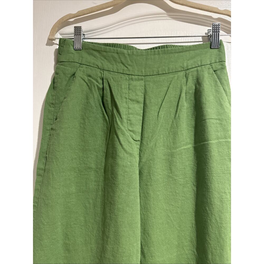 Women's Green Linen Cropped Pants Wide Leg Size XS From Simply Vera Vera Wang - Picture 3 of 8